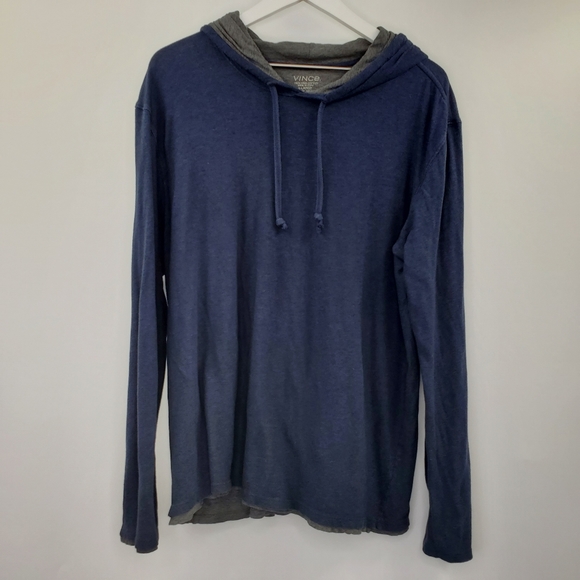 Vince Other - Vince Double Layer Hoodie Pima Cotton Soft Blue